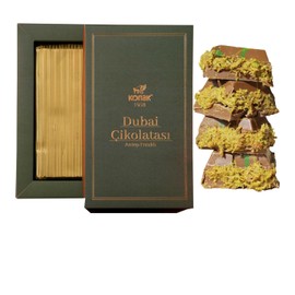 Angel Hair & Dubai Chocolate Gift Box – Kunafa Pistachio 200g + Chocolate Cotton Candy Bar 170g – Luxury Assorted Sweets with Strawberry & Pistachio – Holiday, Birthday, Celebration Treat (1-Pack)