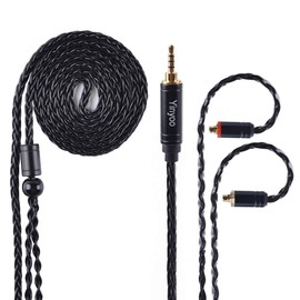 MMCX In-Ear Monitor Cable, 8 Cores Silver Plated Copper Headphone Cable Replacement IEM Cable for Shure SE215/SE425/SE535/SE846/AONIC 215/AONIC 3/AONIC4/UE900 WESTONE W40/W60/B50/W80 (mmcx 2.5) mm)