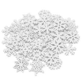 Special Touches 50 Mix White Wooden Christmas Snowflakes for Cardmaking Embellishments