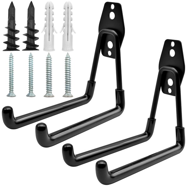 WSAMJIN 2 Pieces Garage Steel Wall Hooks Heavy Duty Wall