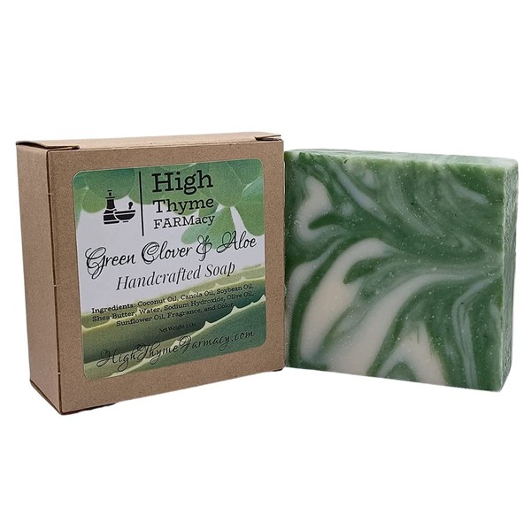 High Thyme FARMacy Green Clover & Aloe Handmade Soap -