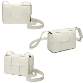 Woven Crossbody Bag for Women Small Shoulder Purse PU Leather Cassette Clutch Bag Fashion Square Bag