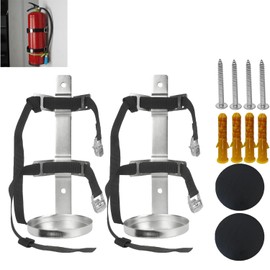 Fire Extinguisher Mount,Wall Hanging Bracket,Fire Extinguisher Holder for Home, Car, RV, Truck, Mini Fire Extinguishers (5LB Stainless Steel Color 2Pcs)