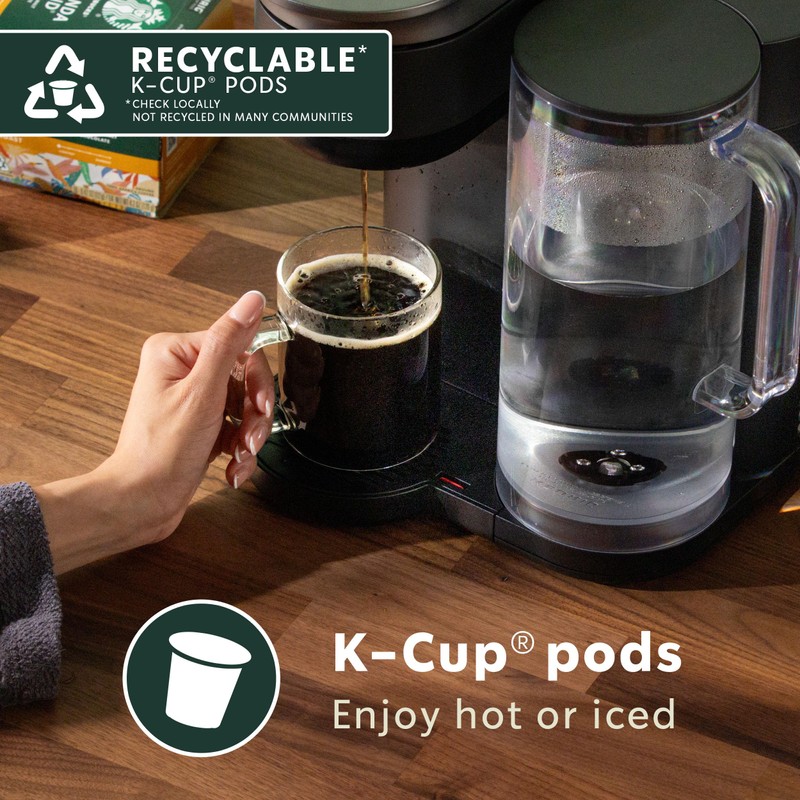 Starbucks K-Cup Coffee Pods, Dark Roast Hot or Iced Coffee,