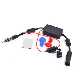 SZSAUTO Universal Car Antenna Booster 12V Vehicle Stereo FM AM Radio Antenna Signal Booster Amplifier for Car Truck SUV Marine Boat UTV RV Audio Radio Stereo Media Head Unit Receiver