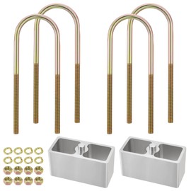 Racewill 3 inch Universal Leaf Spring Lowering Block Kits, 5" Length x 2-1/3" Width Blocks, with 4 Pack Heavy Duty Galvanized U-Bolts