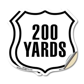 200 Yards Golf Course Running Race 5k Marathon Distance Marker (2 Pack) 4 inch X 4 inch Shield Shaped Heavy Duty 3.2 mil Vinyl Decals Weather Resistant Made in the USA