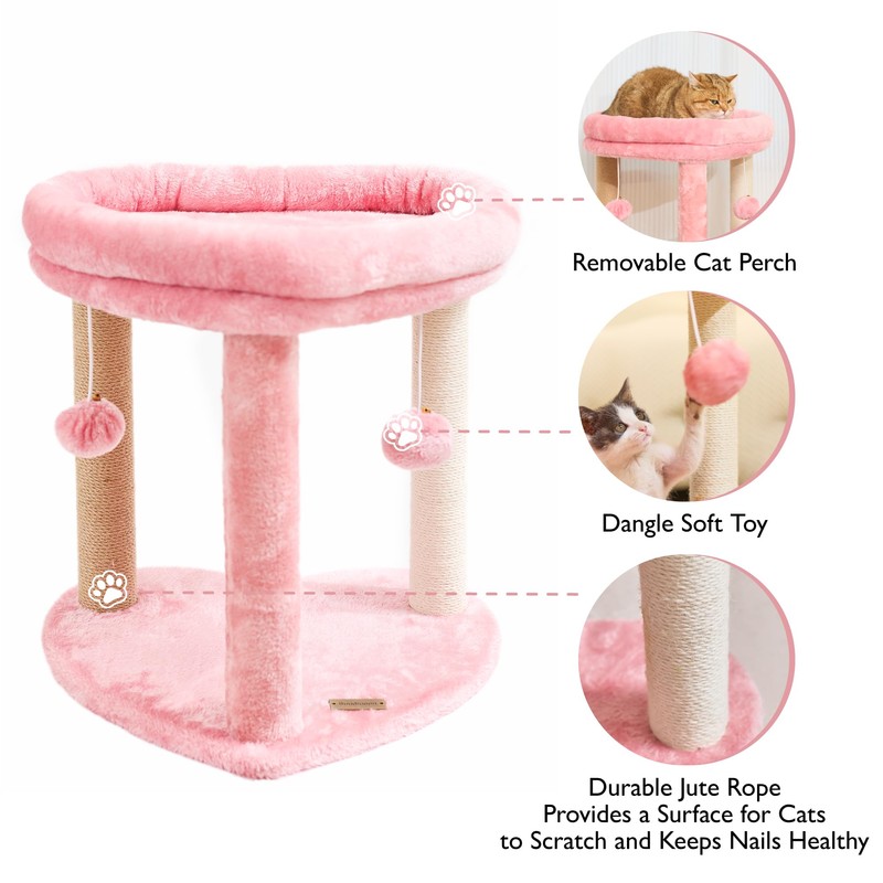 Suudroeen Cat Scratching Post Tree 3 in 1 Cat Tree