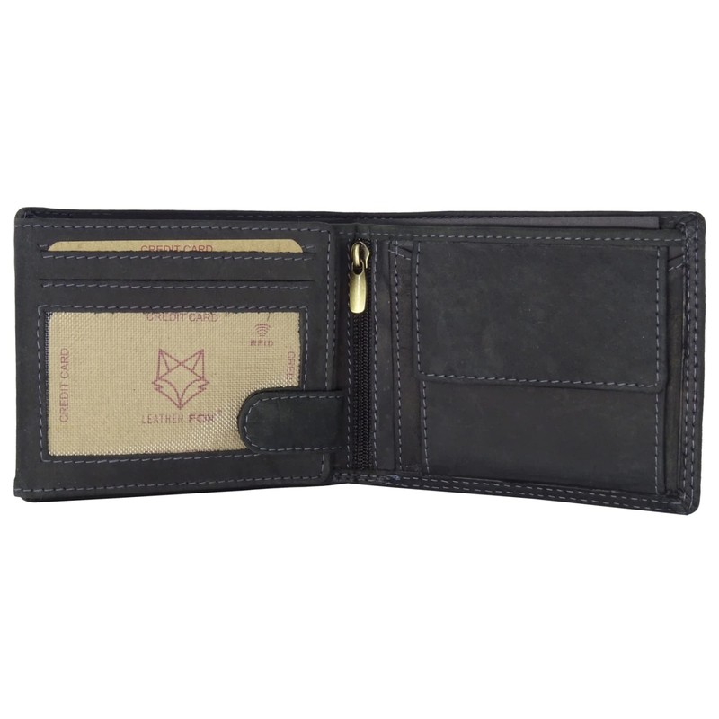Leather Wallet for Men with RFID Protection with Coin Compartment