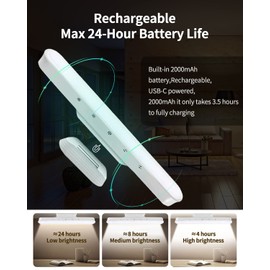 Under Counter Lights for Kitchen,1000LM 2000mAh Under Cabinet Lighting Touch Control Magnetic Closet Light Adjustable Color Temperature/Brightness Rechargeable Light for Kitchen,Shelf,Cabinet