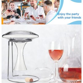 Wine Decanter Drying Stand with Cleaning Brush,Wine Decanter Drying Rack Holder with Rubber Coated Top Drainer Stand Dryer Rack for Standard Large Wine Decanters