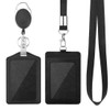 WJI 2-piece ID card holder with strap, ID cover, durable