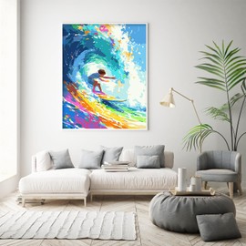 Paint by Numbers Kit for Adults Beginner & Kids Age 8-12, Colorful Easy Adult Paint by Number Kits on Canvas, DIY Acrylic Watercolor Oil Painting by Number for Teens for Home Decor 16x20 Inch