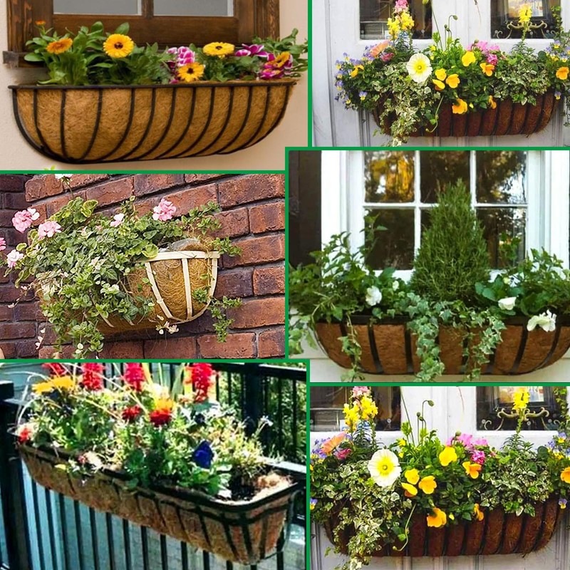 Fengaim Trough Coco Replacement Liners, Coco Fiber Liners for Planters