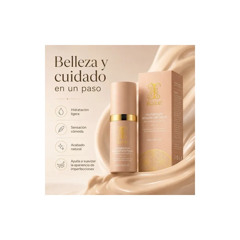 Base Maquillaje Sérum Spf 50 Hidratante Cobertura Natural