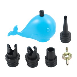 Yetaha Inflatable Pump Valve Adapter, Paddle Board Valve Air Nozzle Adapter, Blue Paddle Board Pump Adapter with 4 Air Valve Nozzles for Paddle Boards Rubber Boats Kayak Dinghy Inflatable Beds