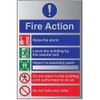 VSafety General Fire Action 5 Message Risks Sign - 200mm