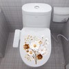 Beautiful Platinum Flower Branch Toilet Cover Sticker Decals,Fish Bird Flower