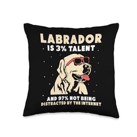 Labrador Retriever Gifts Adult Labrador Costume 3% Talent-Labrador Throw Pillow, 16x16, Multicolor