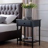 Leick Home 20022-BK Coastal Nightstand Side Table One Drawer Traditional