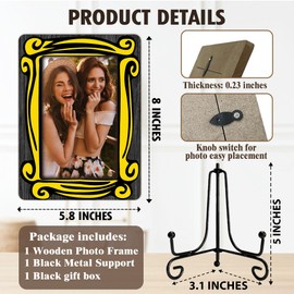 ukebobo Friends Picture Frame, Long Distance Friendship Gifts, Friend Birthday Gifts for Women, Bff, Besties, Christmas Gifts, Wood Photo Frame with Stand for Desk Decor, 8 x 6 Inches-379