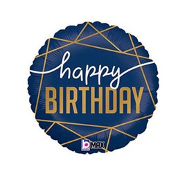 burton+BURTON 18" Happy Birthday Navy Blue