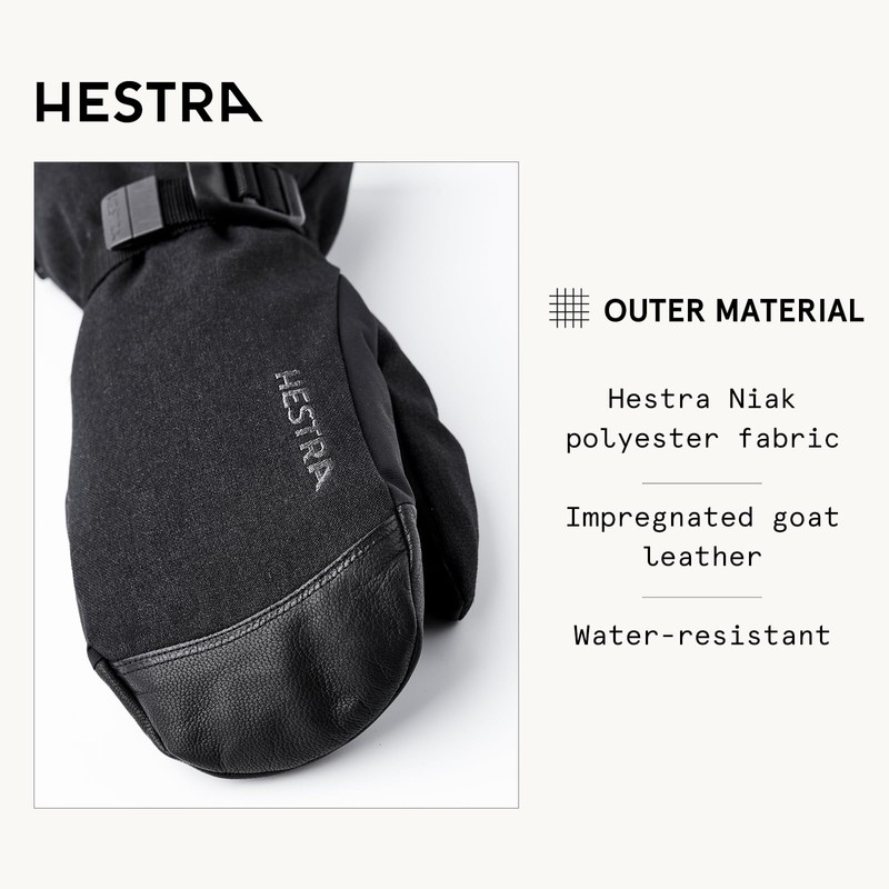 Hestra Powder Gauntlet Mittens Black