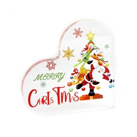 Acrylic, Heart-Shaped Clear Acrylic Plaque with Christmas Blessings, Unique Gift for Mum, Grandma,Or Good Friend, for Holiday Home Decor, Birthdays, Retirement, And Thank You Presents