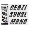 STIFFIE Techtron Black/Silver 3" Boat & PWC Registration Decals •