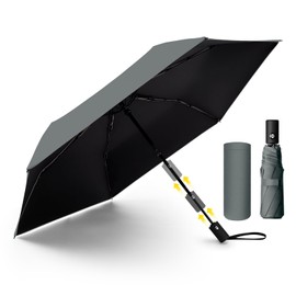Parasol, Folding Umbrella, Anti-Repulsion Design, 100% UV Protection, One-touch Automatic Opening/Closing, Safety Stopper Structure, Folding Umbrella, For Both Sun and Rain, 10.6 inches (27 cm), Open