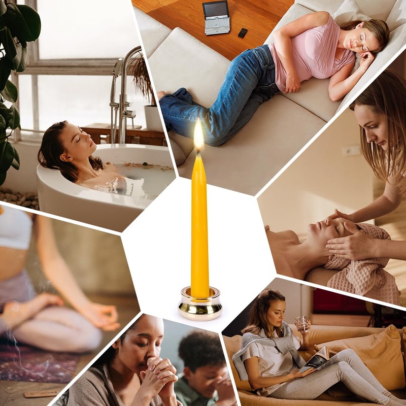 20 Minute Pure Beeswax Candles, Drip-Free Meditation Candles, Mini Taper