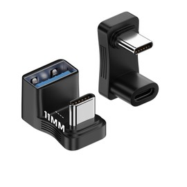 ZIXINZIYI 180°USB-C to USB-C Adapter, with USB 3.1/PD 100W 4K60Hz, Compatible with Steam Deck/Switch/Tablet/Laptop/Phone.etc(USB C to C&A 2PCS)