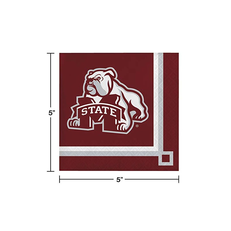 20-Count Paper Beverage Napkins, Mississippi State Bulldogs