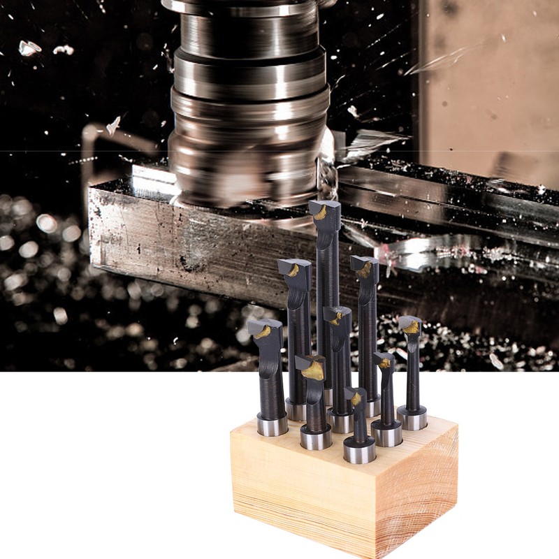 9Pcs Boring Bar Set 12mm F1 Type High Speed Steel