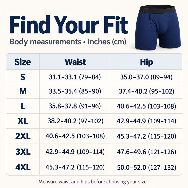 Men's Absorbent Incontinence Boxer Shorts for Urinary Leaks – Washable