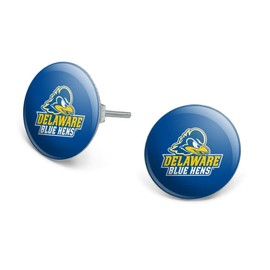 Delaware Primary Logo Novelty Silver Plated Stud Earrings
