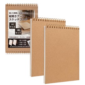 TLS LIFE スケッチブック2冊セット30枚 60枚 縦開きa4 お絵かき 帳 自由帳 らくがきちょう 落書き帳 子供 画用紙 レポート用紙 スケッチ ノート 水彩画 デッサン 鉛筆アート 無地 (30枚×2冊セット)
