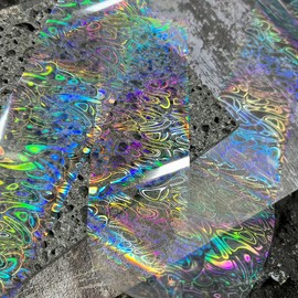 SILPECWEE 4 Boxes Aurora Nail Foil Clear Laser Snake Print Heart Nail Transfer Foil Starry Sky Glass Nail Art Foil Stickers Holographic Film Manicure Design for DIY Nails Decoration