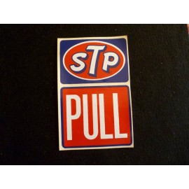 Vintage 1970's STP Two-Sided Vinyl Door Pull Push Sticker, NOS