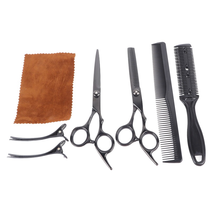 8pcs Haircut Scissors Comb Clip Bangs Thinning Combs Stainless Steel
