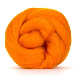 Revolution Fibers Merino Wool Roving | Premium Combed Wool Top | 22 Micron, Perfect for Felting Projects, Spinning, Wall Hangings and Tapestry (Clementine)