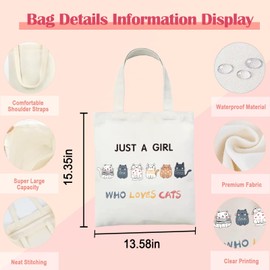 VivaJoy Cat Gifts for Women - Cat Tote Bag and Makeup Bag, Cat Gifts for Girls, Cat Themed Gifts for Women, Teen Girl Gifts, Gifts for Cat Lovers