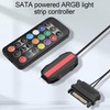 ELFJMZP ARGB LED Controller with IR Remote, SATA Powered, 5V
