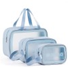Pack of 3 Transparent Toiletry Bag, Toiletry Organizer Wet Dry