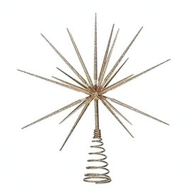 Roman 133174 Gold Burst Tree Topper Spikes on Spring, 15 inch