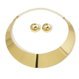 Chunky Gold Silver Statement Necklace Earrings Exaggerated Large African Chunky Necklace Jewelry Set for Women Gift