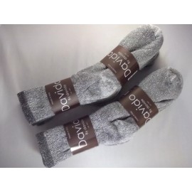 Davido Mens socks crew made in Italy 100% cotton 6 pack gray/black size 9-11