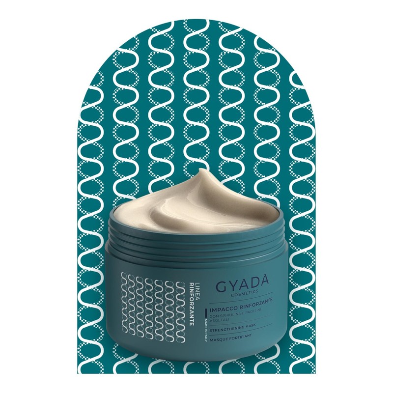 GYADA COSMETICS, Impacco Capelli Rinforzante con Spirulina, Nutriente, Anticaduta, Contrasta