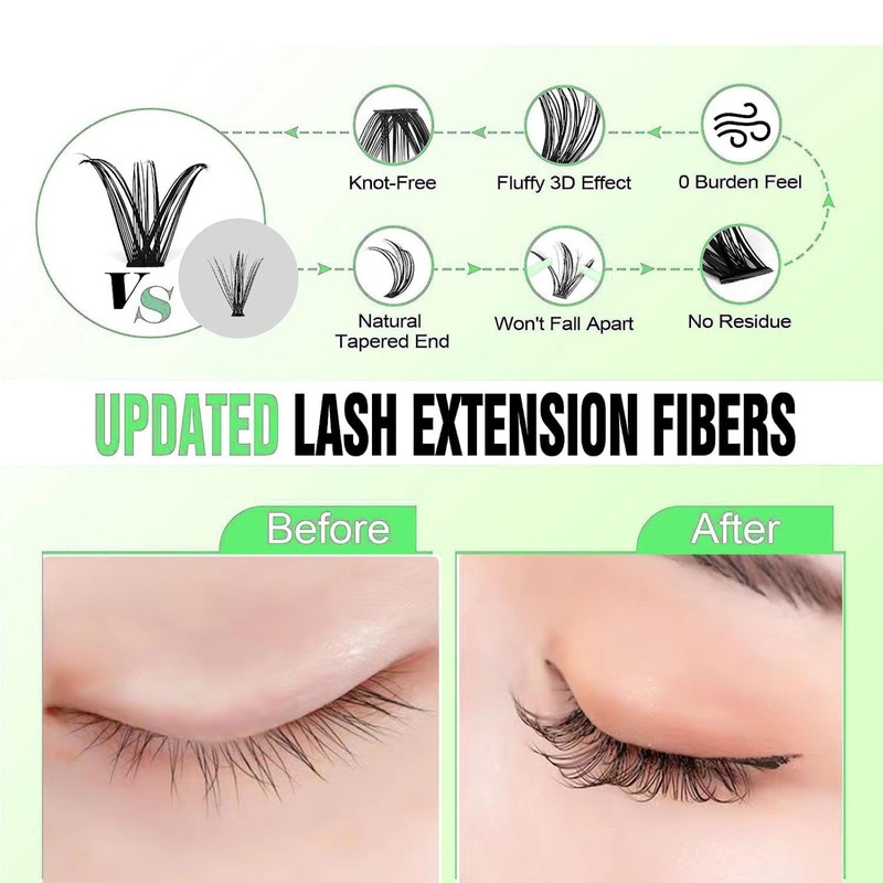 240pcs Cluster Lashes, 10&20D C Curl, Faux Mink, 8-13mm, DIY