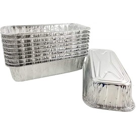 3 lb. Disposable Aluminum Foil Loaf Bread Baking Cooking Pan 10.75" x 4.5" x 2.31" - Heavy Duty Made in USA (Pack of 10)